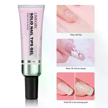 30g Punte per unghie morbide Gel Patch trasparente Gel per estensione unghie finte Forte adesivo Punta del tubo Colla UV Soak Off Salon Manicure