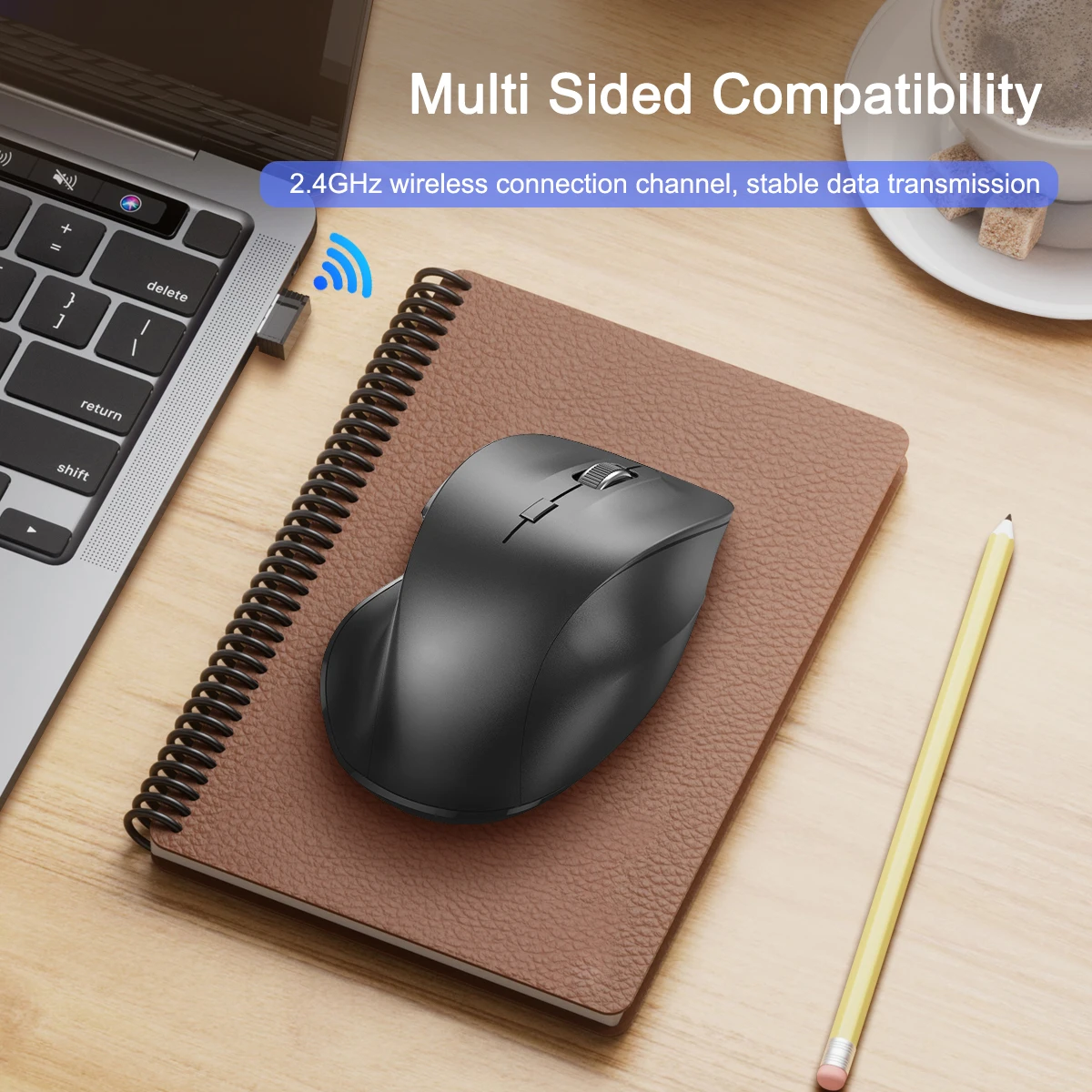 2.4G Portable Optical Computer Mouse Wireless Gaming Mouse 6 Buttons Ergonomic Mice for PC Laptop Desktop Macbook Notebook Gamer