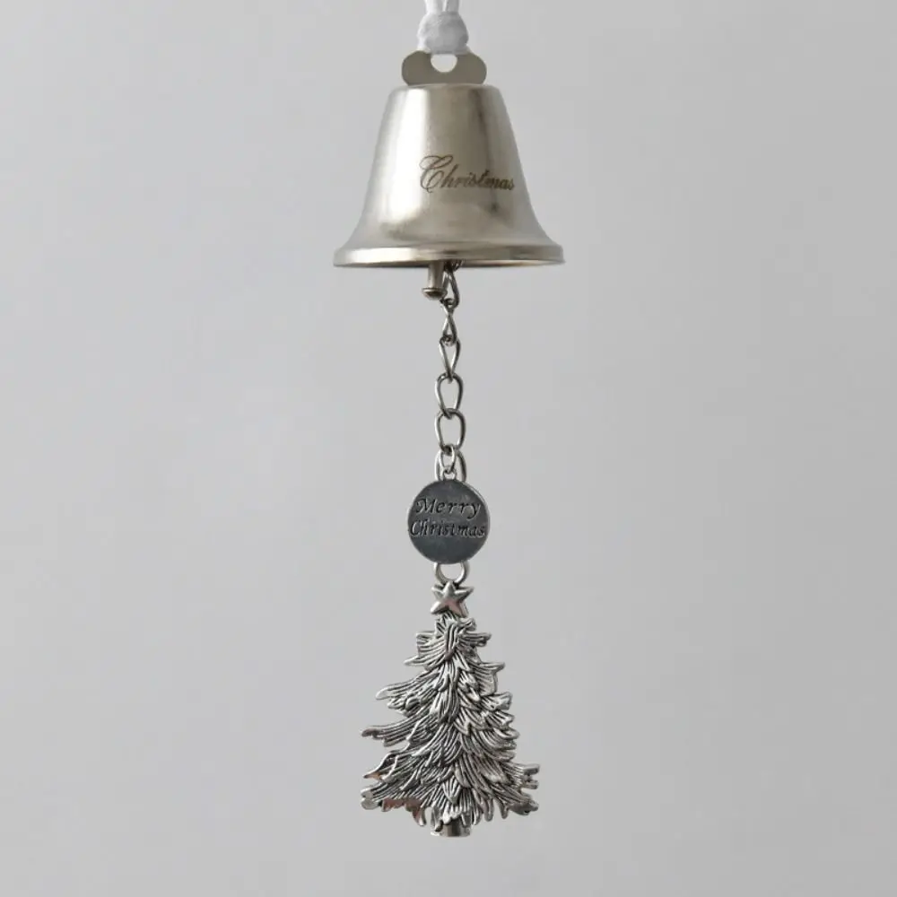 Silver Iron Christmas Bell Ornament for DIY Holiday Decor