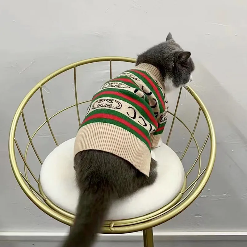 SULEGR 애완 동물 의류, 고양이, 개, 크리스마스 패션 브랜드 스웨터, 가을 및 겨울 신상 테디 가디건