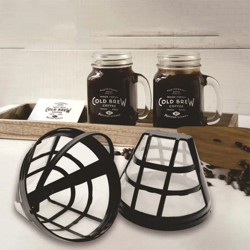 1pc Reusable Replacement Coffee Filter Coffee Maker Accessories Machine Strainer Basket Cup Style Kitchenware Handmade