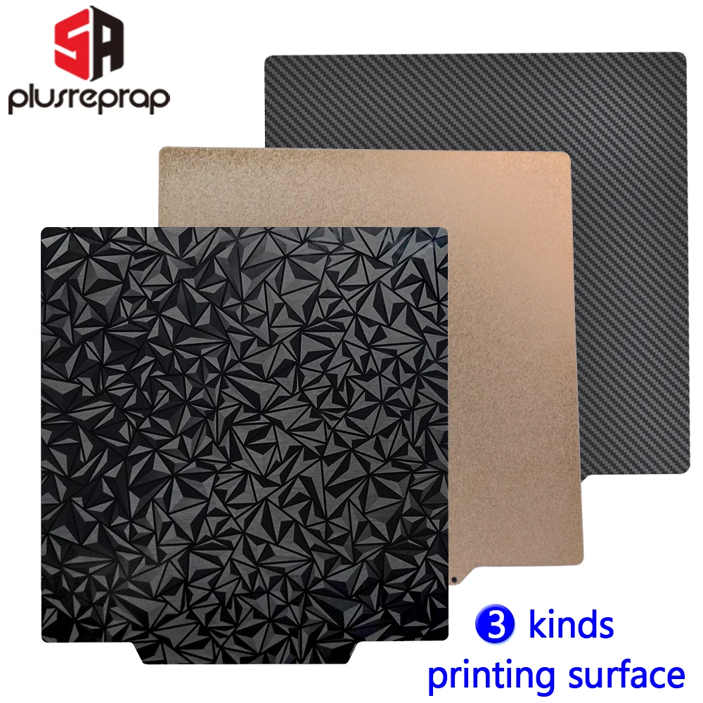Double Side Coating Heat Bed Sheet Peo Pet Carbon Fiber Spring Steel Sheets Placa de Construção Magnética para Ender3 235×235 mm Novo