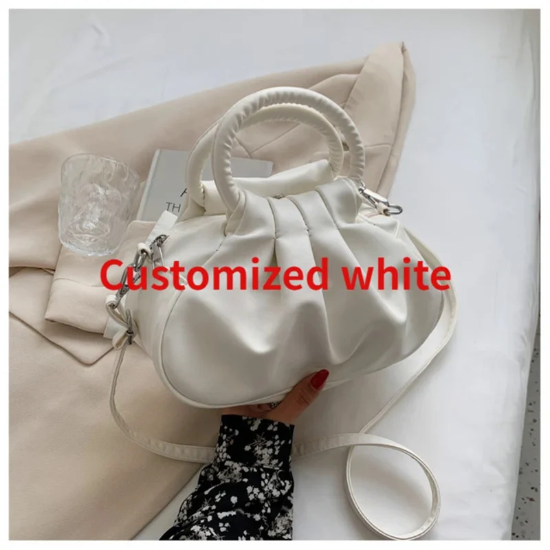 Korean minority designer fashion casual one shoulder underarm bag drawstring lace-up large capacity handbag female luxury Bolsas