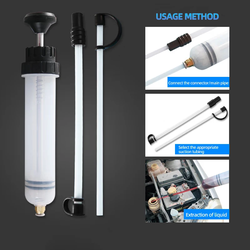 Oil Extractor Pump 0.5L OilFluid Extractor Filling Oil Change Syringe Bottle Transfer Automotive Fuel Extraction Hand Tool