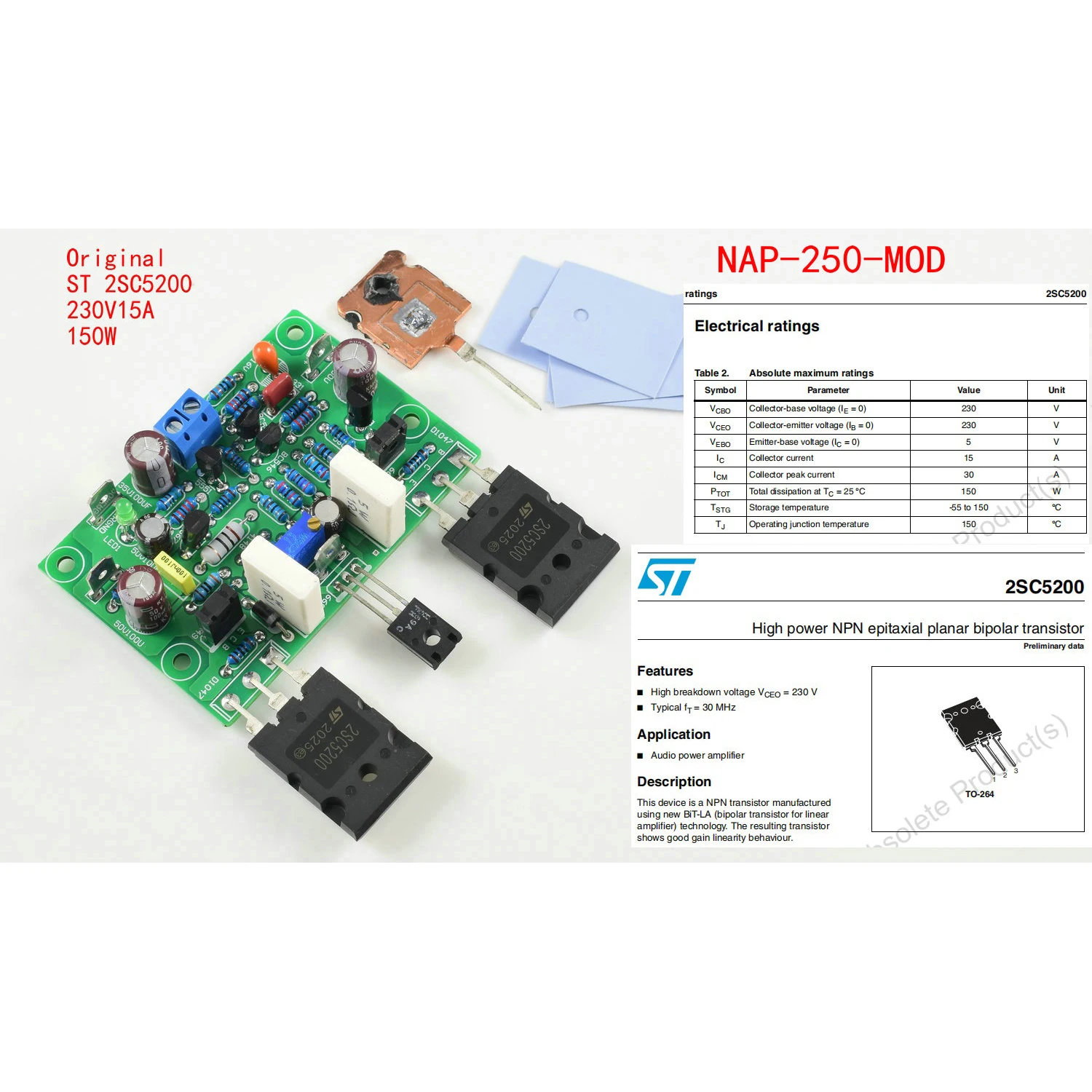 Kit Amplificatore HiFi Fai Da Te LJM NAP250-MOD 80W+80W - 2 Canali - Progetto Autocostruzione