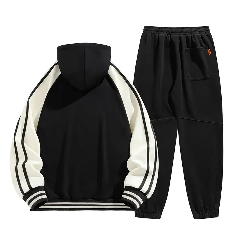 Autumn Winter Hot Sale Mens Zipper Jackets Outfits Classic Male Casual Sports Suit Hoodies and Sweatpants Casual couple style