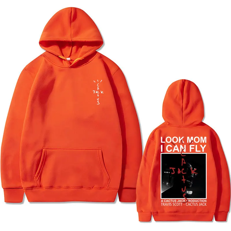 Cactus Jack Hoodie Men's Limited Edition Look Mom I Can Fly Print Hoodies Male Streetwear Men Women Hip Hop Oversized Sweatshirt