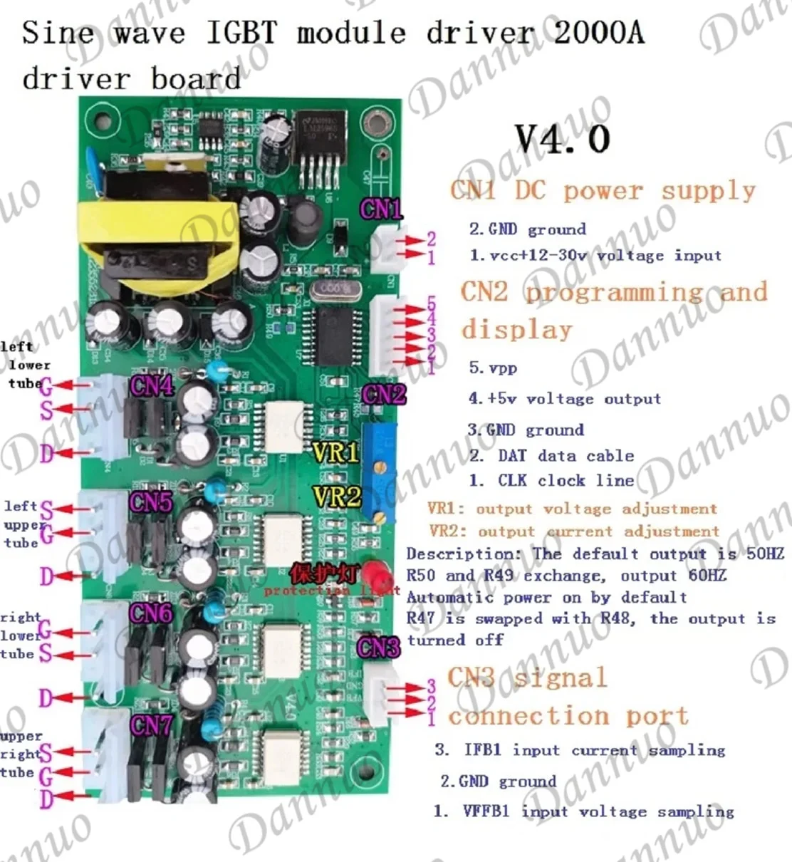

Pure sine wave high power IGBT module control 2000A driver board,matching connecting cable with terminals