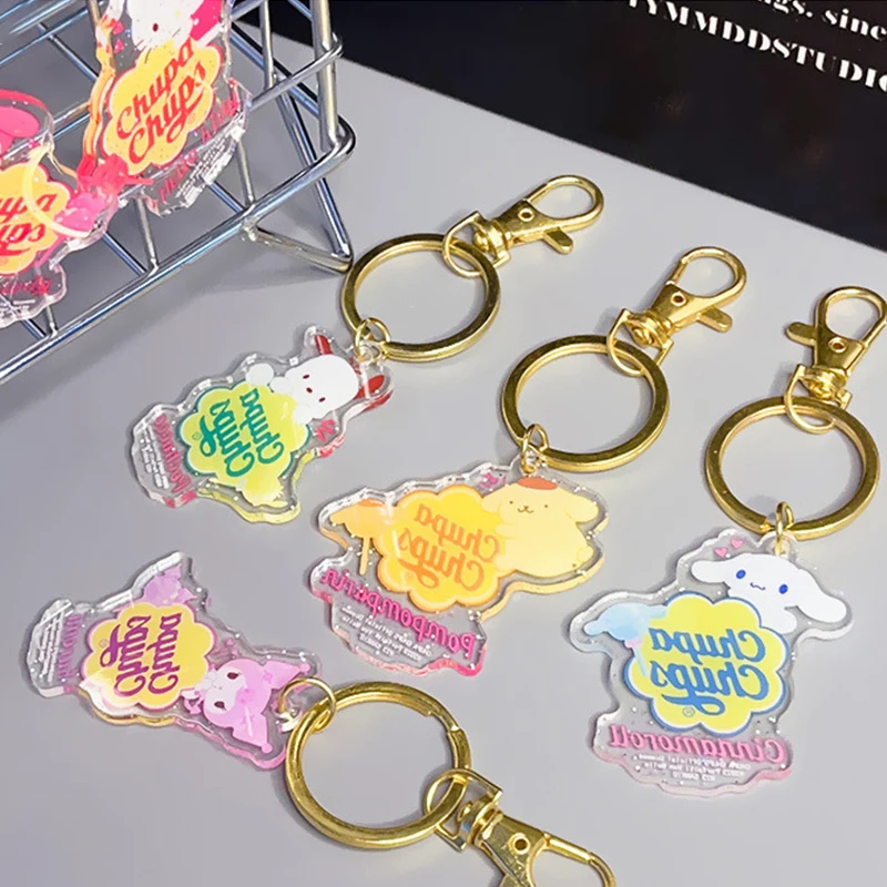 

Kawaii Sanrio аниме Hello Kitty моя мелодия акриловый брелок кулон аксессуары игрушки мультфильм Kuromi Cinnamoroll блестящие брелки