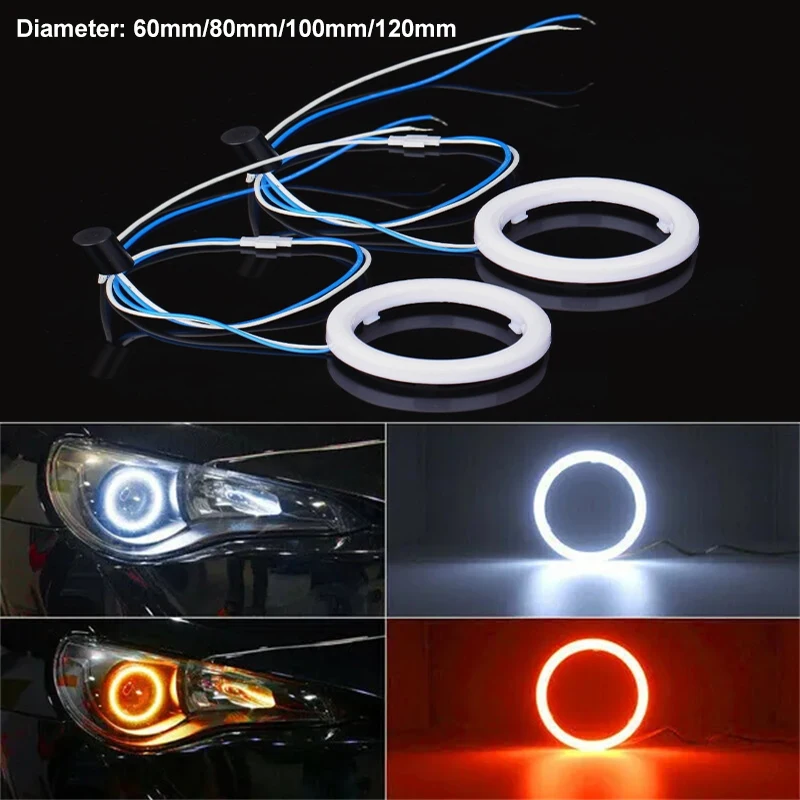 CarHaloRingAngelEyesLEDluzdesinalimpermevelmotocicleta7