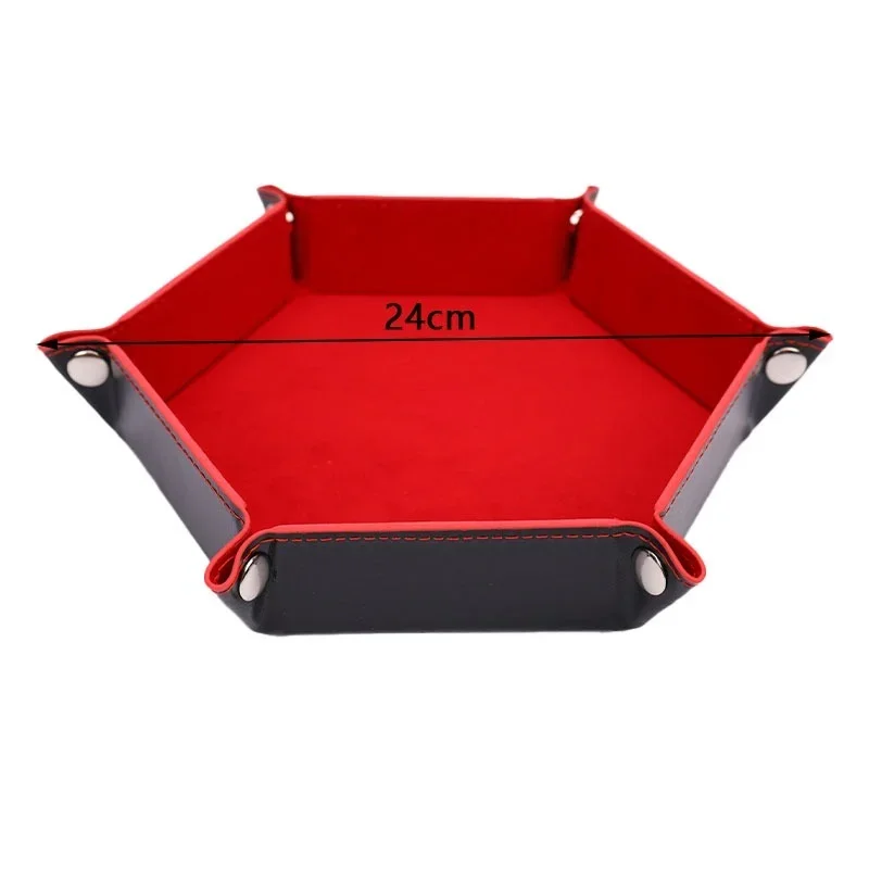 7 Kinds Colors leather Fabric Felt Folding Square Dice Tray Portable Quadrilateral Dice Box for Board Games Storage 25*25cm