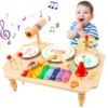 Children's Drum Kit, Multi-in-1 Musical Instruments Children From 1 2 3 Years With Xylophone, Montessori Baby Toy, Children's To 1