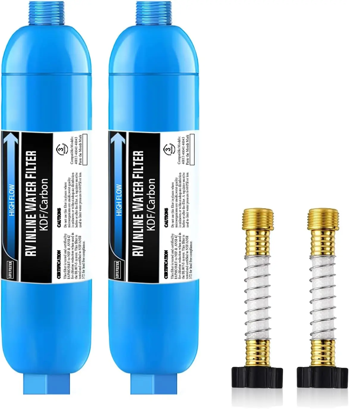 Lifefilter RV Inline Water Filter with Flexible Hose Protector, NSF Certified, Reduces Chlorine, Bad Taste, Odor for RVs
