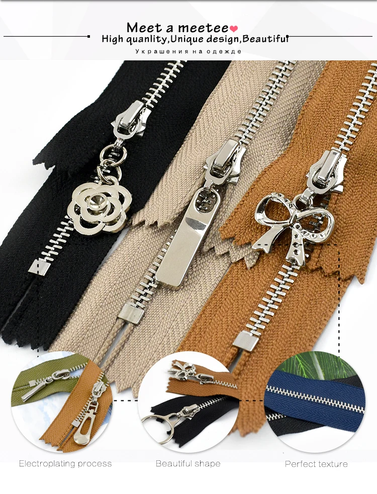 pk ハンドメイドパーツ D0UD 30cm Metal Zipper PU Leather Zipper DIY Bag Replacement