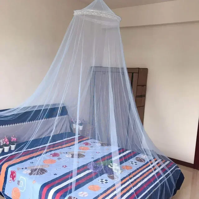 Moustiquaire à dôme suspendu élégant, 4 couleurs, pour lit Double, tissu en maille de Polyester, décoration suspendue pour la maison, la chambre à coucher, les bébés et les adultes 4