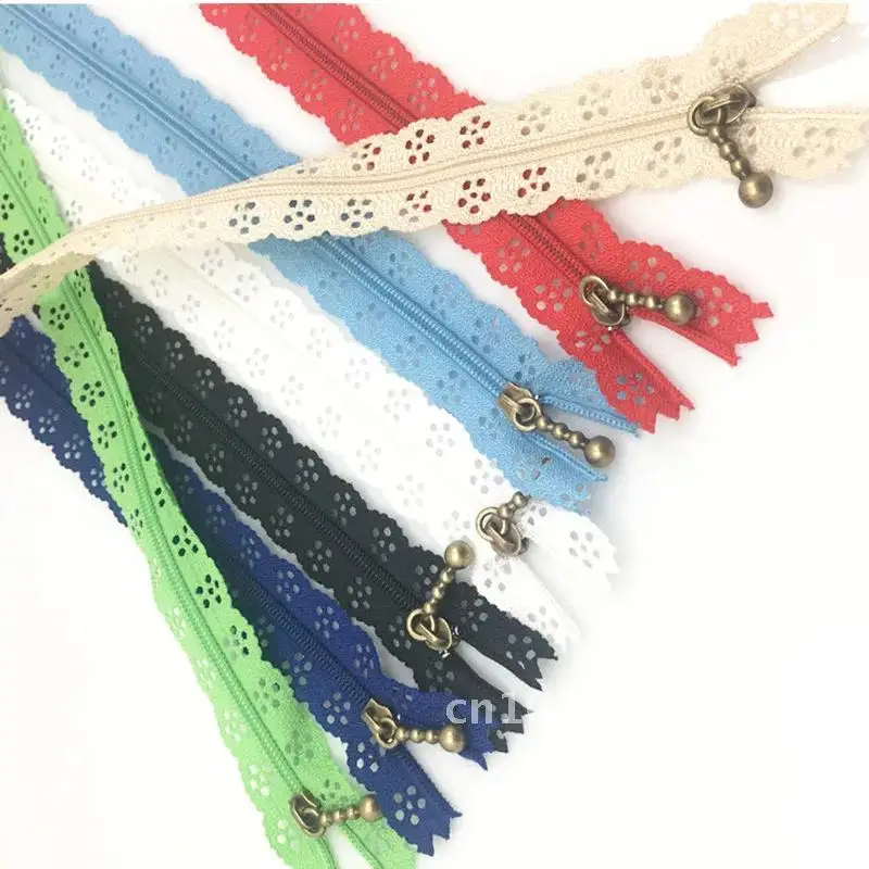 

Nylon Lace Zipper Hot Sell 20/25/30/35/53CM For Clothes Zippers Tailor Sewing Zip Closure Craft Sewing Accessories Random Color