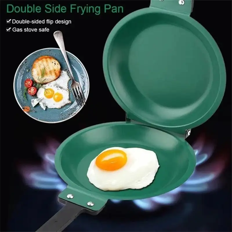 Perfect Double Sided Pancake Maker Pan 4 Round Molds Eggs Crepe Pancake  Flip Pan