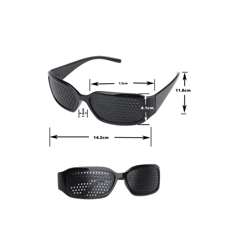 Pin Hole Glasses Black Unisex Vision Care Pin Eye Exercise Eyeglasses Pinhole Glasses Eyesight Improve Plastic