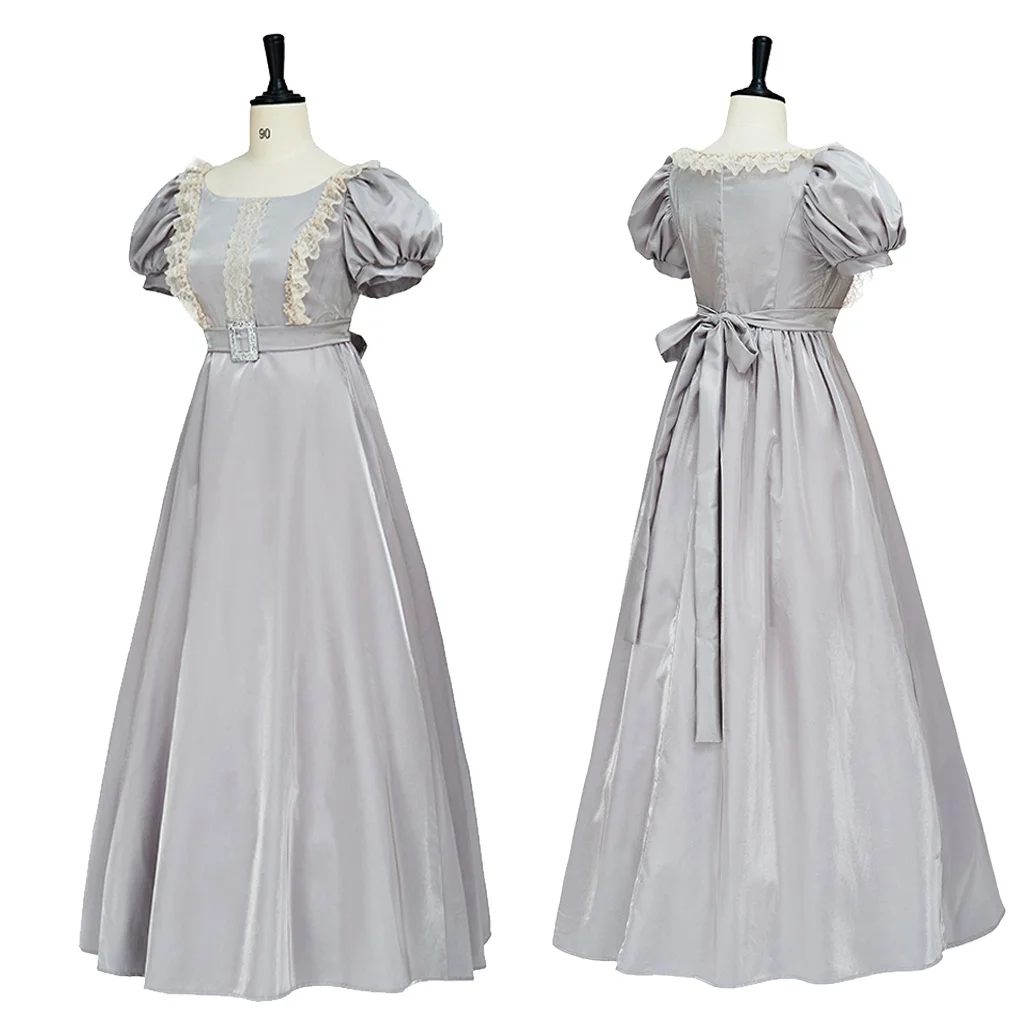 女性のためのベルト付きハイウエストビクトリア朝のドレス、jane-austen衣装、tea-partyの衣装