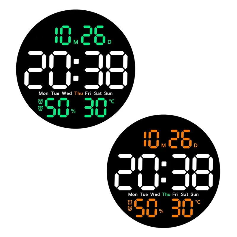 

Цифровые настенные часы с функцией измерения температуры и влажности, 10 дюймов