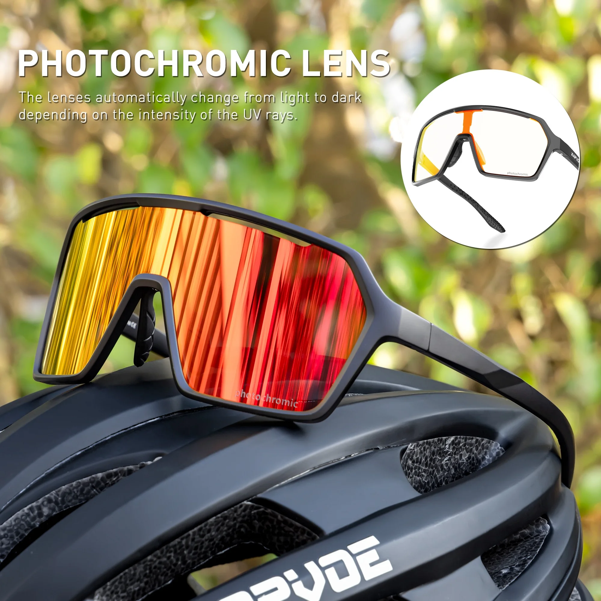 Photochromic UV400 Cycling Sunglasses for Men - Sports, Mountain Bike & Road Bicycle Eyewear