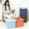 Foldable Storage Stool Box Fabric Multifunctional Storage Stool Boxes Home Organization Sundries Organizer Box With Padded Seat 2