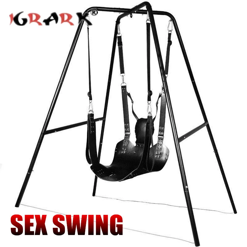 Metal Frame Sex Swing Couples Sex Aid AV Props Bondage Hammock Chair Metal Stand Position Fix Cushion Furniture sex toys