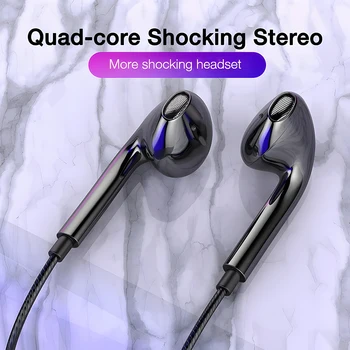 Auricolari cablati di tipo C Cuffie intrauricolari Gioco Cuffie cablate da 3,5 mm con microfono Auricolari stereo per bassi Controllo in linea per telefoni 1