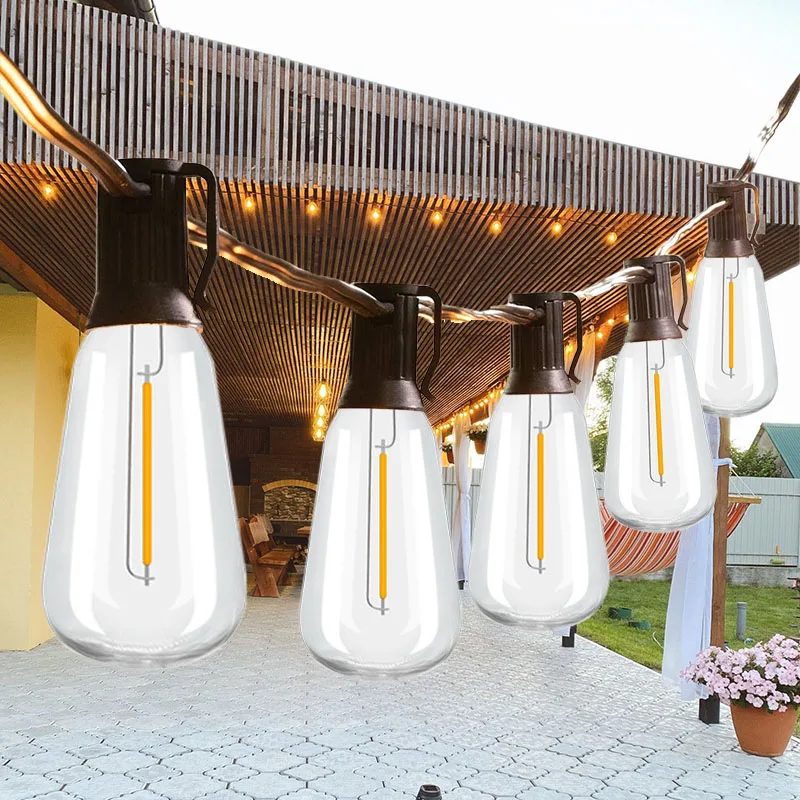 

Outdoor LED Solar String Lights IP65 Waterproof Solar Lamps Christmas Decoration Bulb Retro Holiday Garland Garden Fairy Lamp