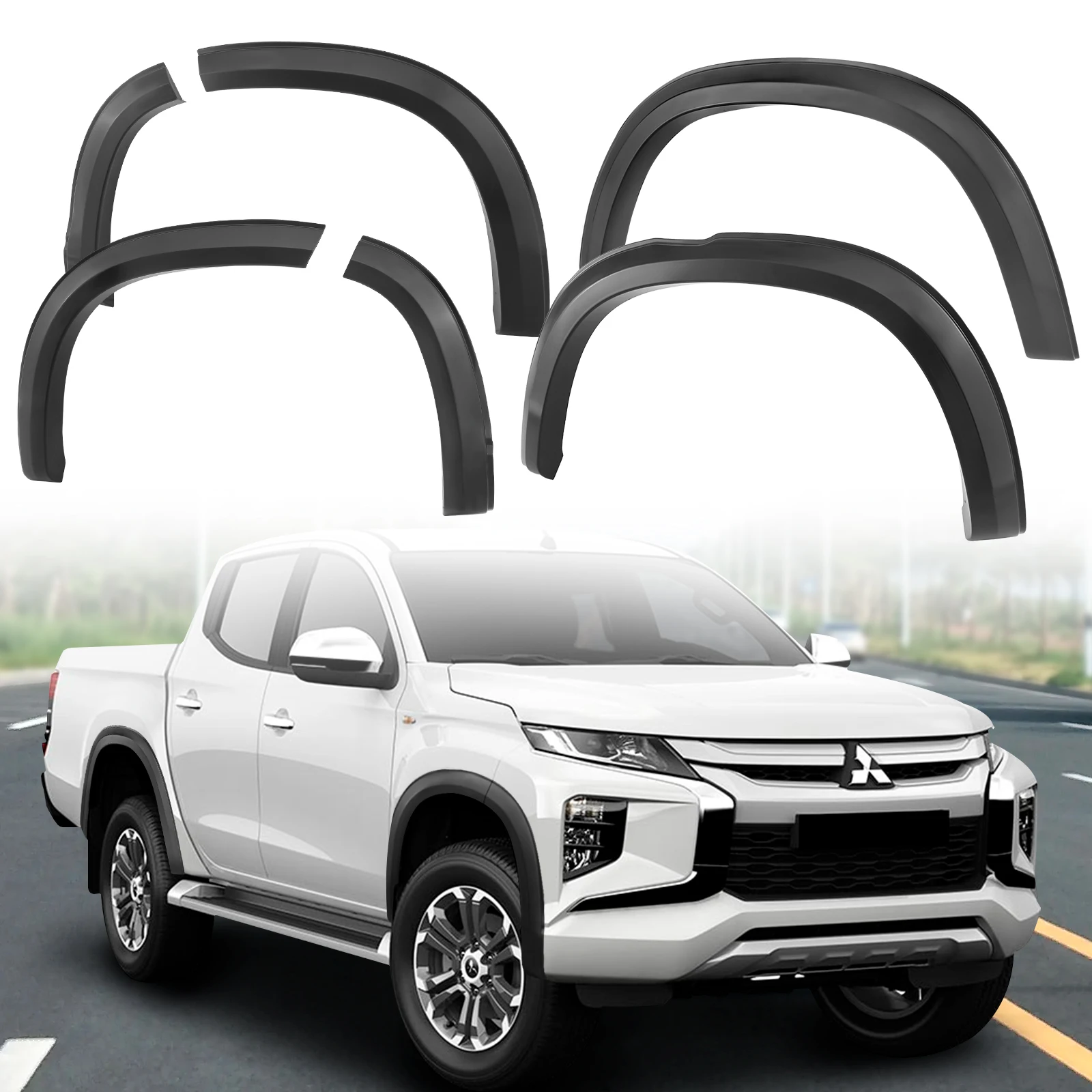 Wheel Arch Fender Flares For Mitsubishi l200 Montero triton 2019-2023  Mitsubishi Barbarian Mitsubishi Strada Strakar Car Styling - AliExpress