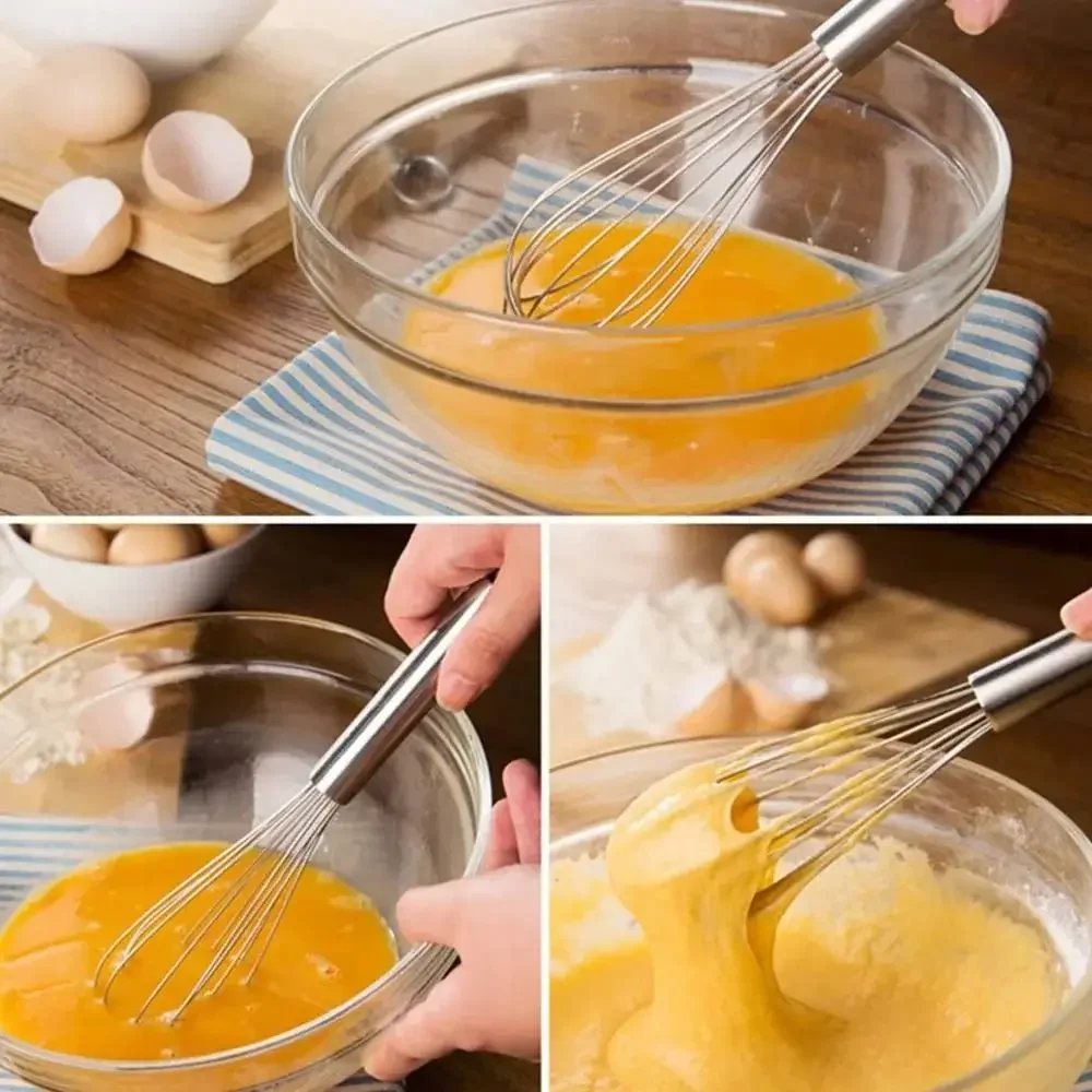 8/10/12 Inch Egg Whisk Stainless Steel Kitchen Balloon Whisks Manual Egg Beater Blender Mixing Mixer Tools egg beater