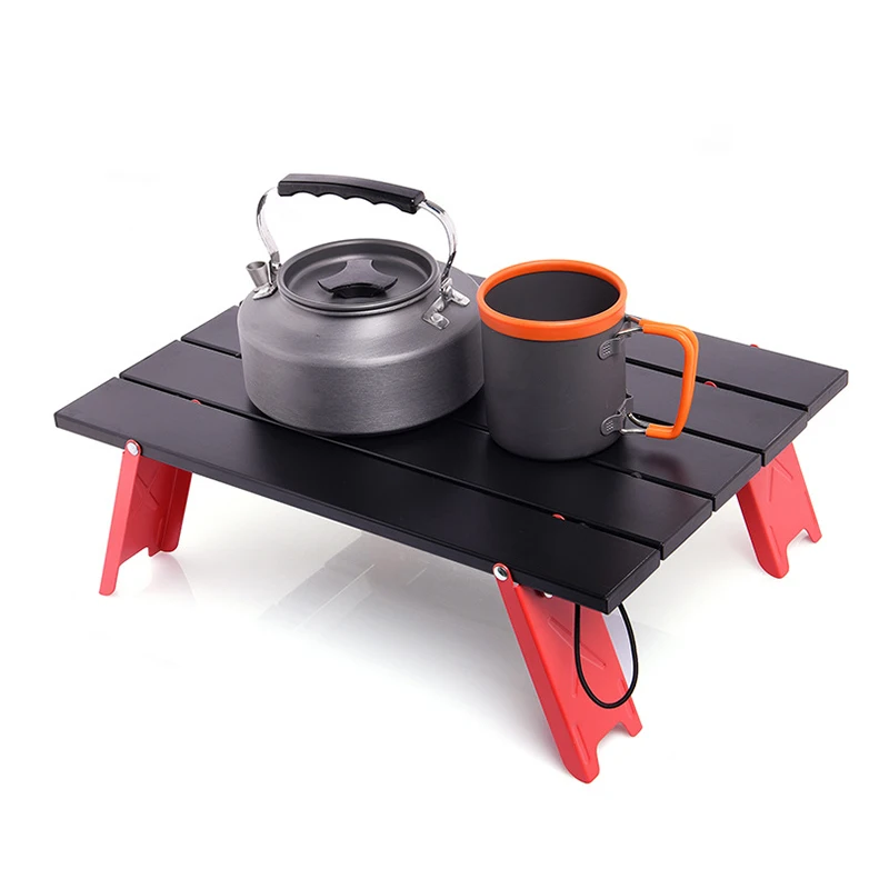 Camping Mini Portable Aluminum Foldable Table for Outdoor Picnic Barbecue Tours Tableware Ultra Light Folding Computer Bed Desk