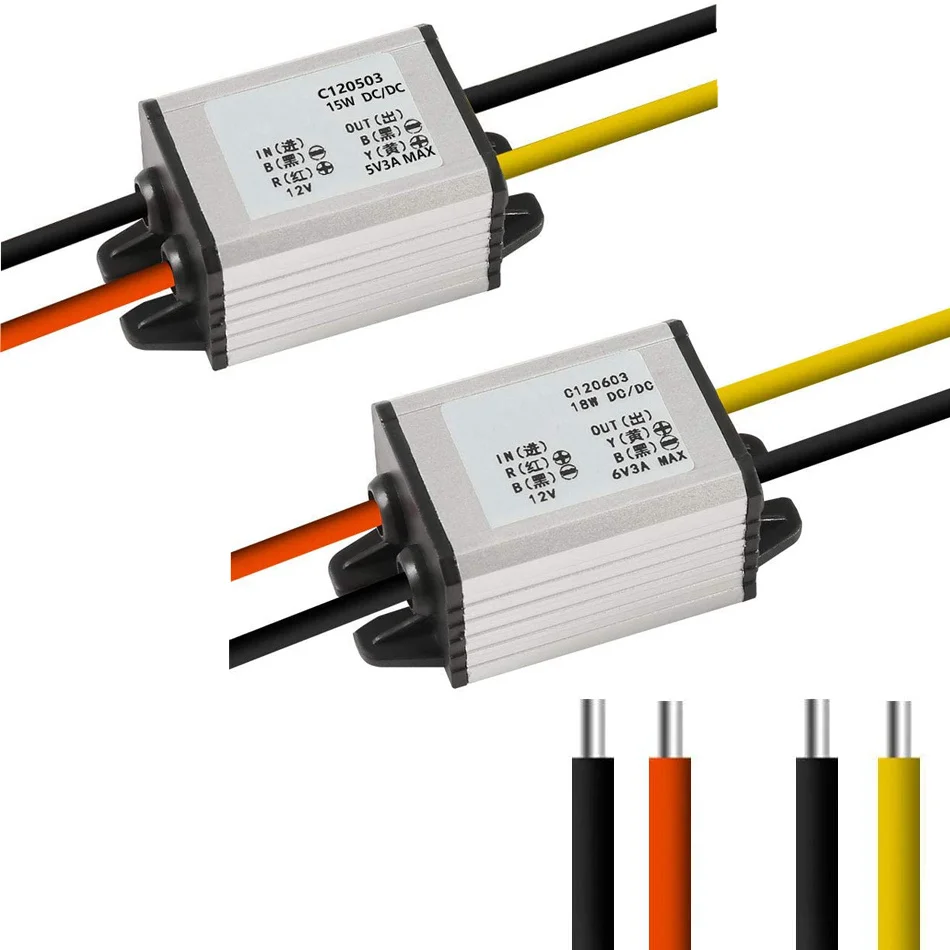 Convertisseur de tension 12V à 6V pour voiture, régulateur de tension, 3a 18W, 8V-35V, 9V, 12V, 24V à 6V DC, haute efficacité