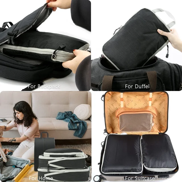 3/4D/4Db Utazási Szervező Táska Gyűrő Csomagoló Kockák Nylon Hordozható Kézitáska Poggyász Tároló Összecsukható Vízálló Cipőzsák - Image 3