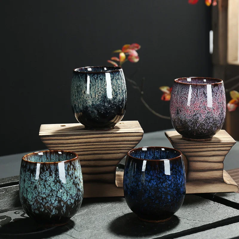 1pcs/3pcs Kiln Change China Ceramic Tea Cup Porcelain Kung Fu Cups set Pottery Drinkware Tableware Wholesale Egg Style | Дом и сад