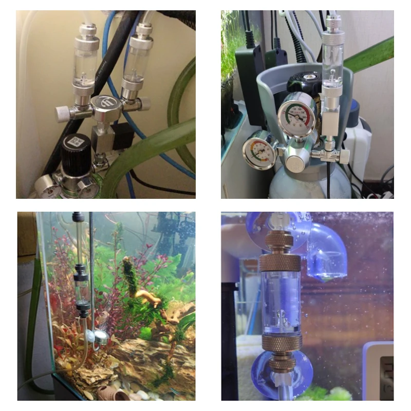 ZRDR aquarium Check Valve-Regulator Diffuser Reactor Single-Head or Dual-Head Aquarium CO2 Bubble Counter Air Pump Accessories 6