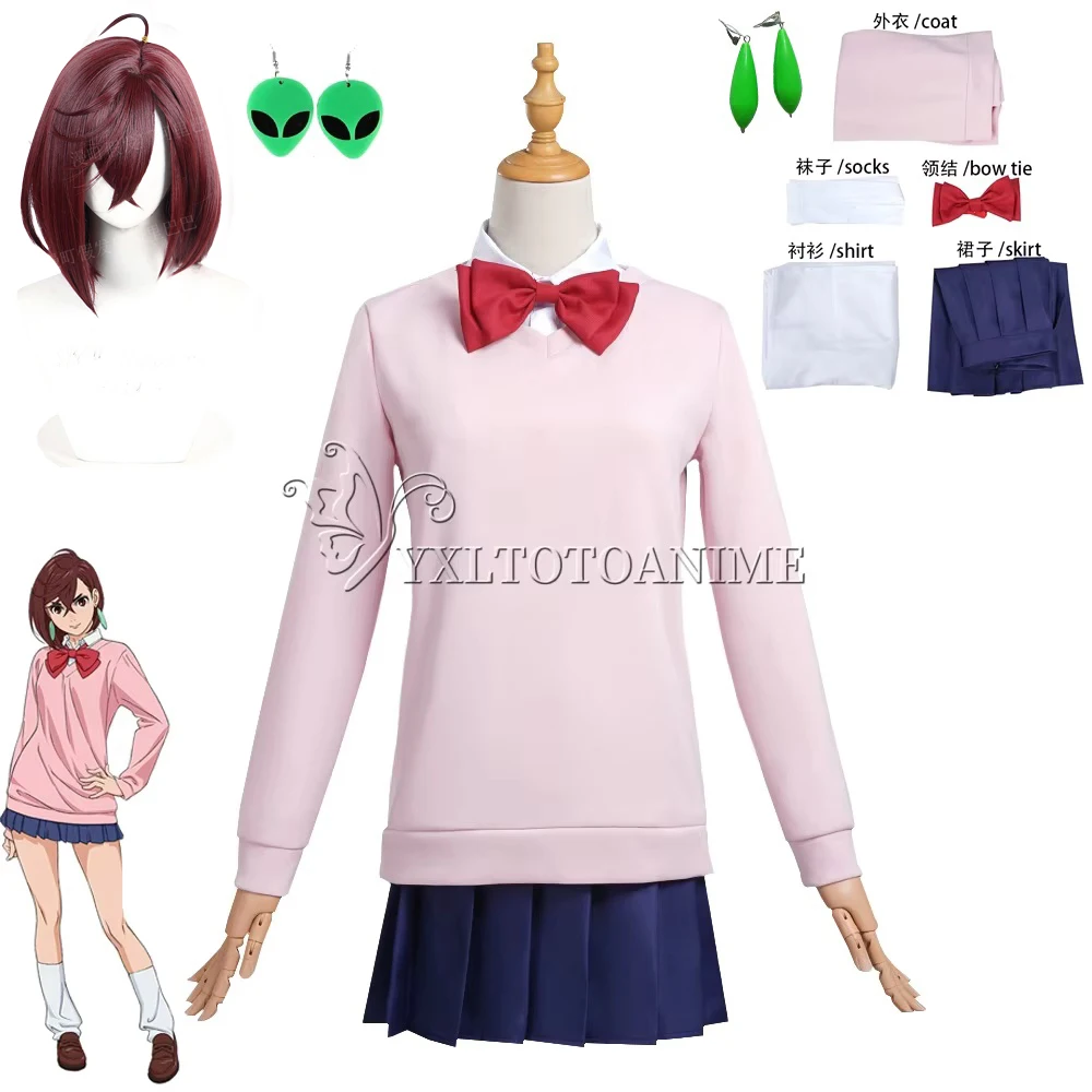 Momo Ayase Cosplay Costume Wig with School Uniform and Accessories for Halloween Party
