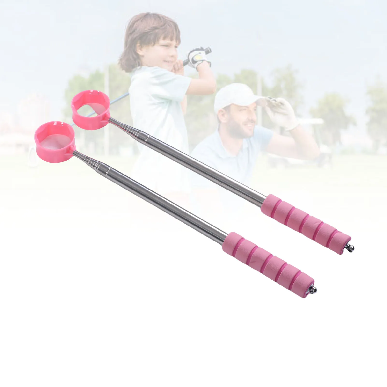 2pcs Stainless Steel Telescopic Club Ball Retrievers Lightweight Club Ball Grabbers Pickers Course Accessories