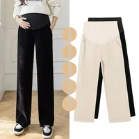 Maternity Pants For Pregnant Women Loose-fit Bell Bottoms Spring Autumn Thin Style High-waisted Trousers Maternity Clothes 1