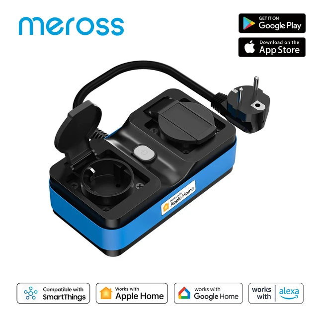 Meross – prise intelligente d'extérieur, WiFi, étanche, EU/FR/AU, prise  électrique, compatible avec HomeKit, Alexa, Google Assistant, SmartThings -  AliExpress