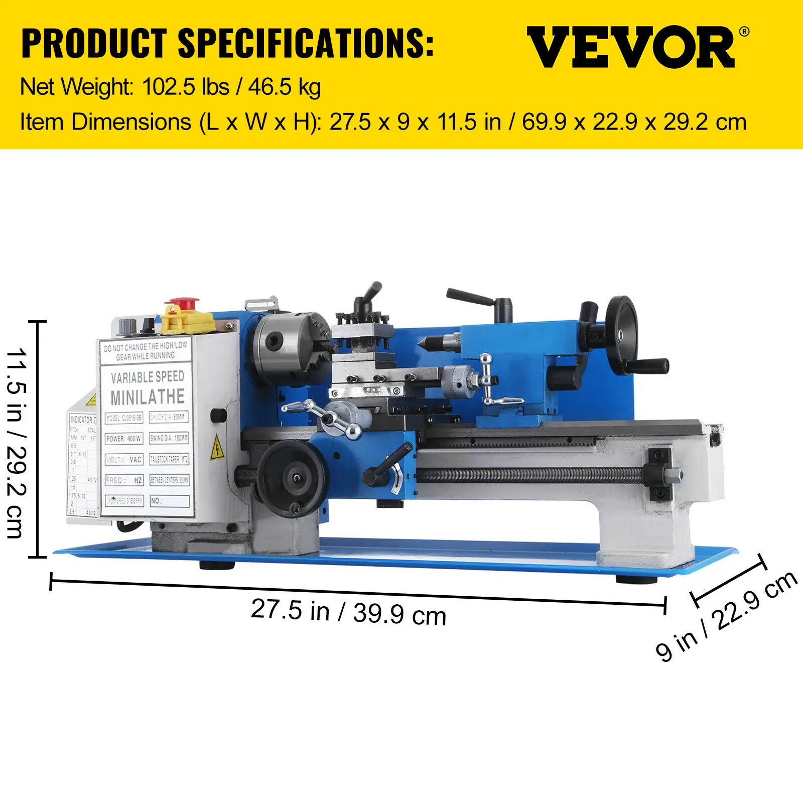 socket organizer tray VEVOR Mini Metal Lathe Machine 7"x14" 180x350mm 7"x12" 180x300mm Variable Speed for Metal Turning Drilling Threading Woodworking end mill set Machine Tools & Accessories