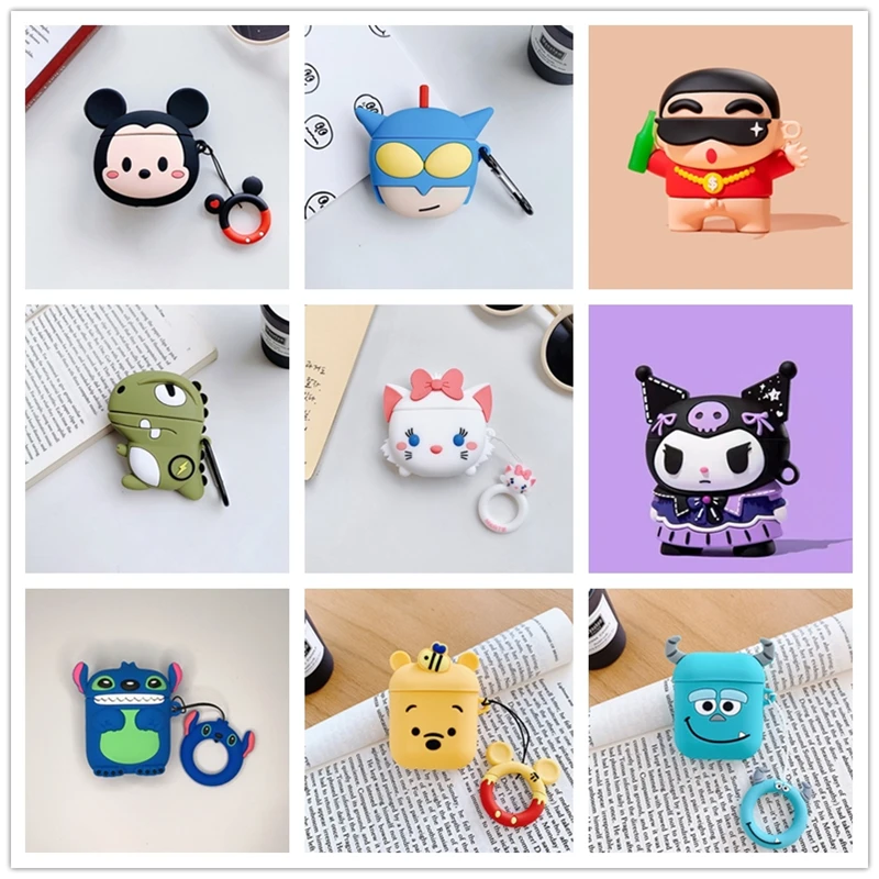 

Disney Stitch Minnie Mickey SANRIO Kuromi Crayon Boy Fashion Case For Airpods 1/2 Soft TPU Earphone Cover Case For Girls/Women