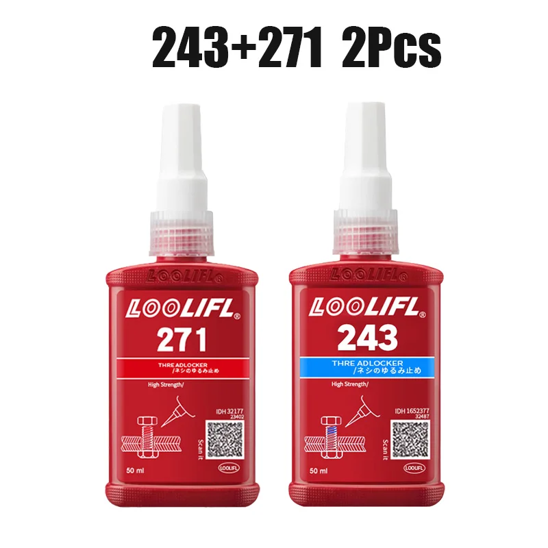 Colle anaérobie Threadlocker 243 & 271 2 pièces - Frein filet vis boulons