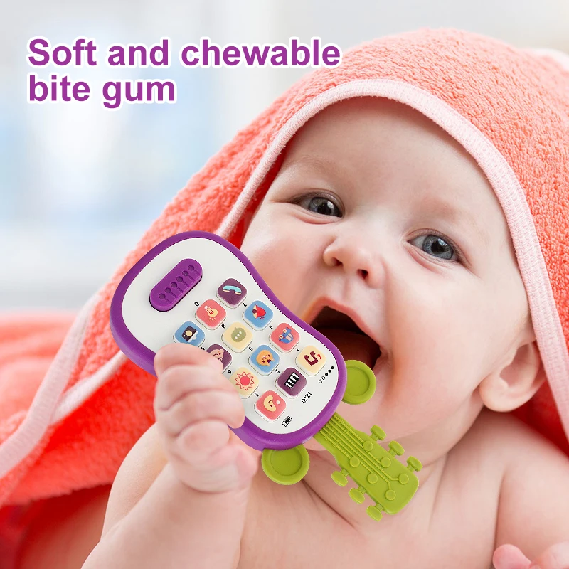 Giocattoli Telefonici a Forma di Chitarra per Bambini, Telefoni Musicali con Suoni, Giocattoli per il Sonno, Telefoni Analogici per Bambini, Giocattoli Educativi per la Prima Infanzia, Regali per Bambini - immagine 5