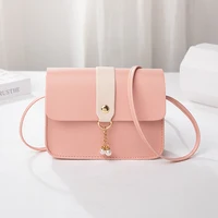 Sac à bandoulière contrasté pour femmes, pendentif en perles simples, sac à main de luxe de styliste, petit sac à bandoulière carré pour téléphone portable 3
