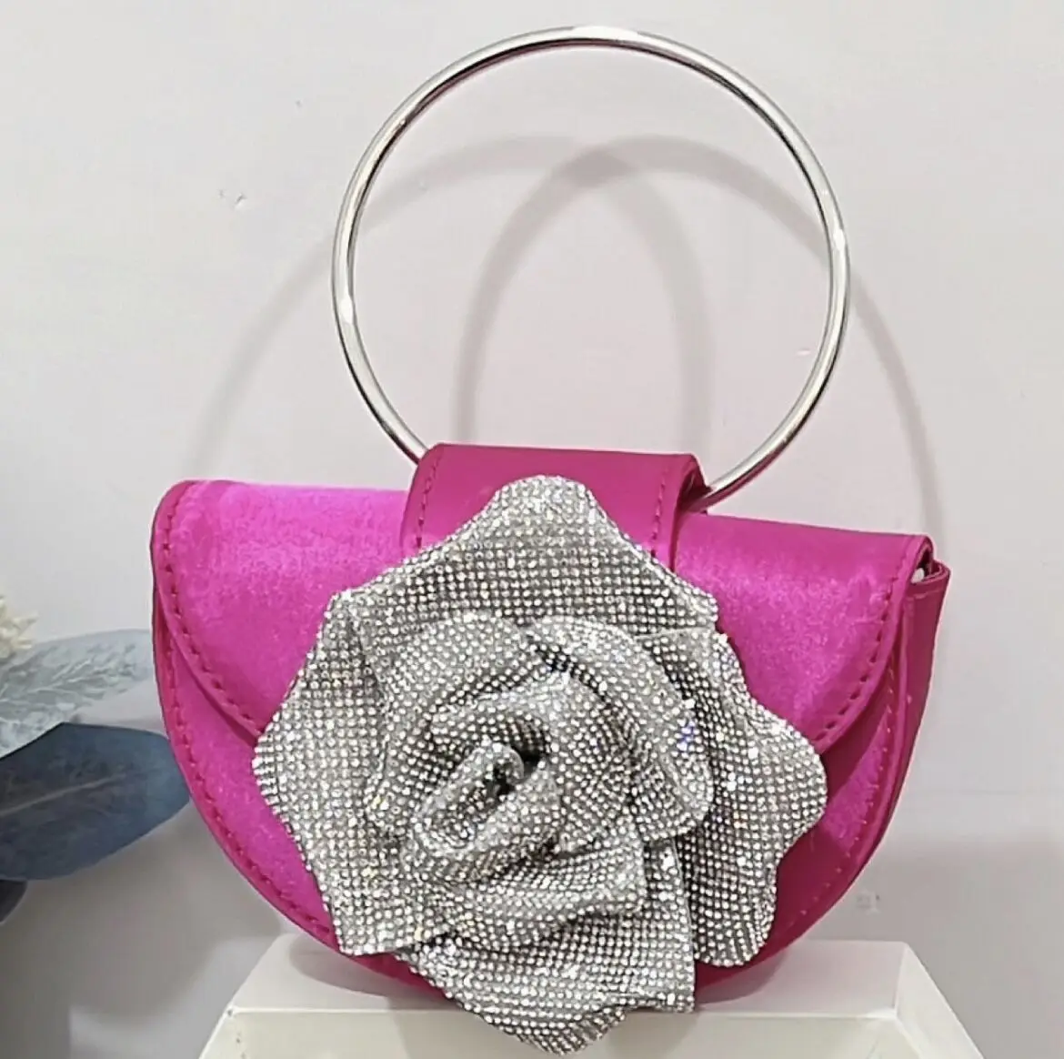 DIAMONTE MESH BAG - ROSE main image 0