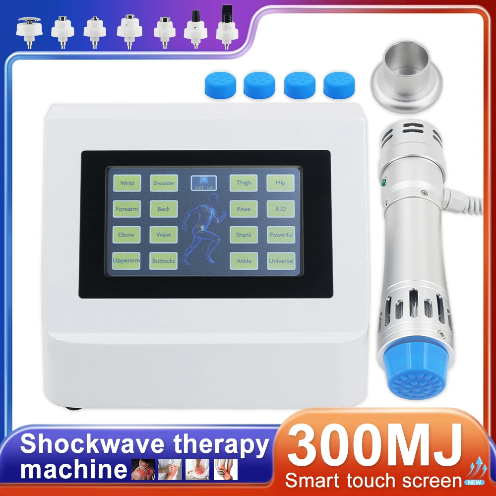 

Shockwave Therapy Machine ED Treatment Pain Relief Shock Wave With 7 Heads Physiotherapy Body Massager 300MJ