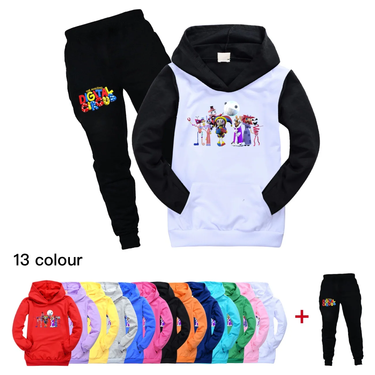 

The Amazing Digital Circus Clothes Sets Spring Autumn Kids Hoodies Sweatshirt +Pants 2pcs Suit Cartoon Girl Boys Sportsuits