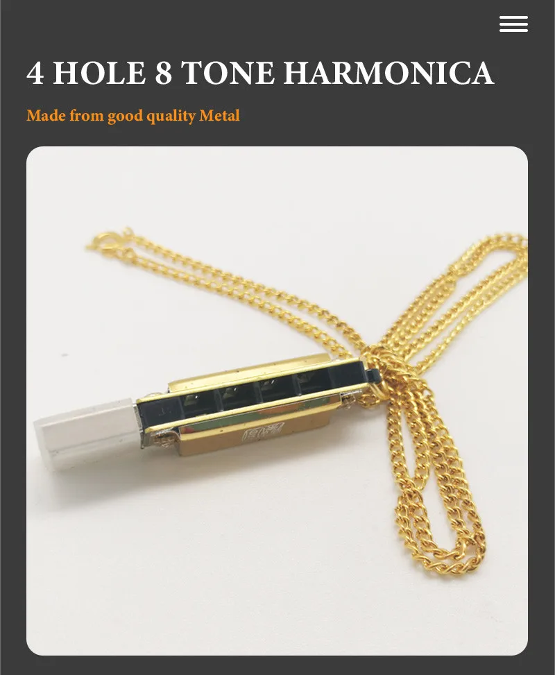 Description Picture 3 of itemEASTTOP DF4U Keychain Harmonica Mini Harmonica Necklace Beautiful Designed