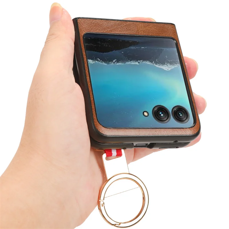 Custodia con Clip per RAZR 5G Flip Phone, Cover in Pelle Antiurto per Razr 5G Cover Posteriore in Pelle(nero